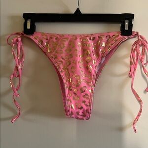 Pink and Gold Leopard Print Bikini Bottom